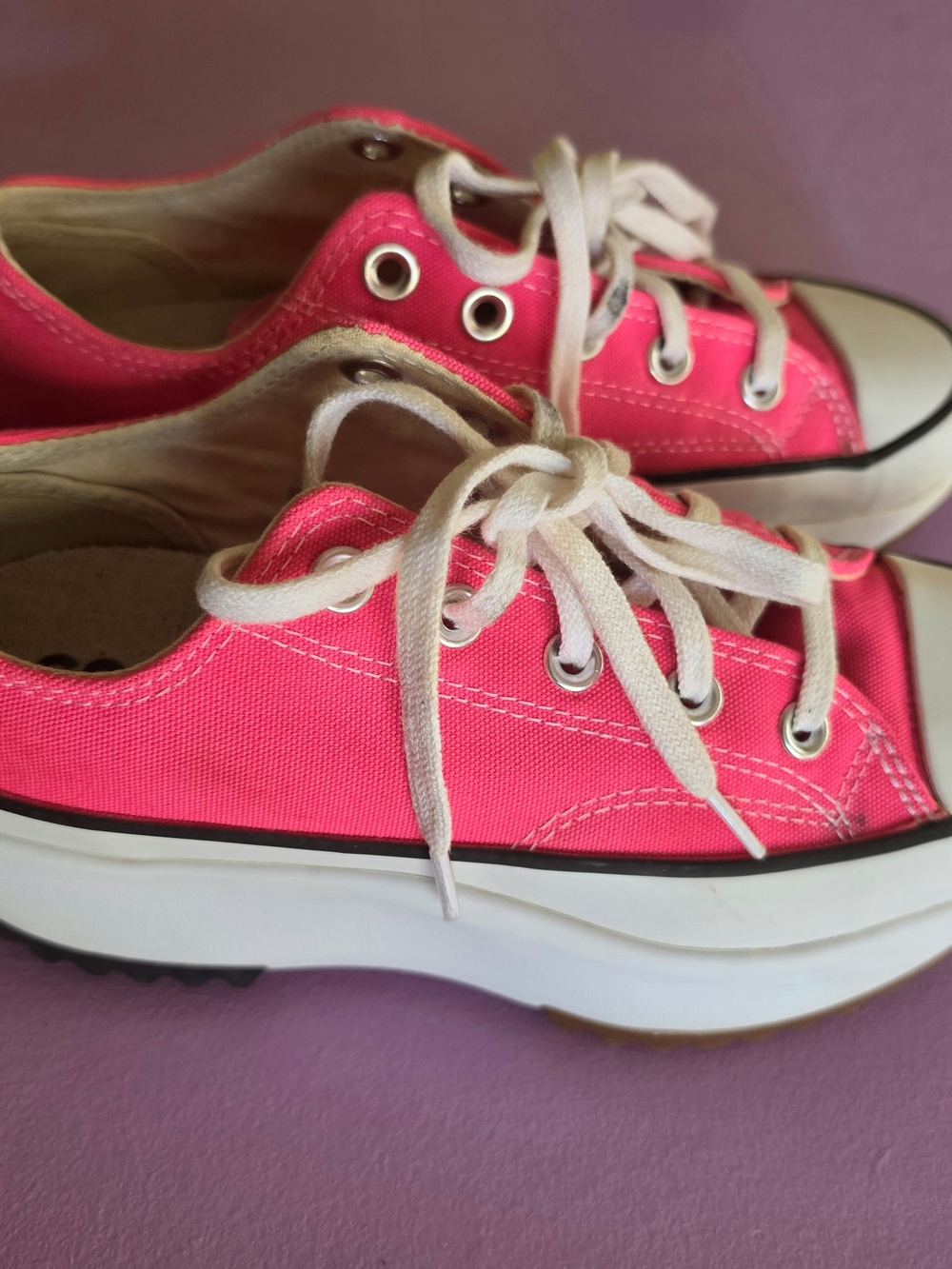 Neon Pink Converse platform